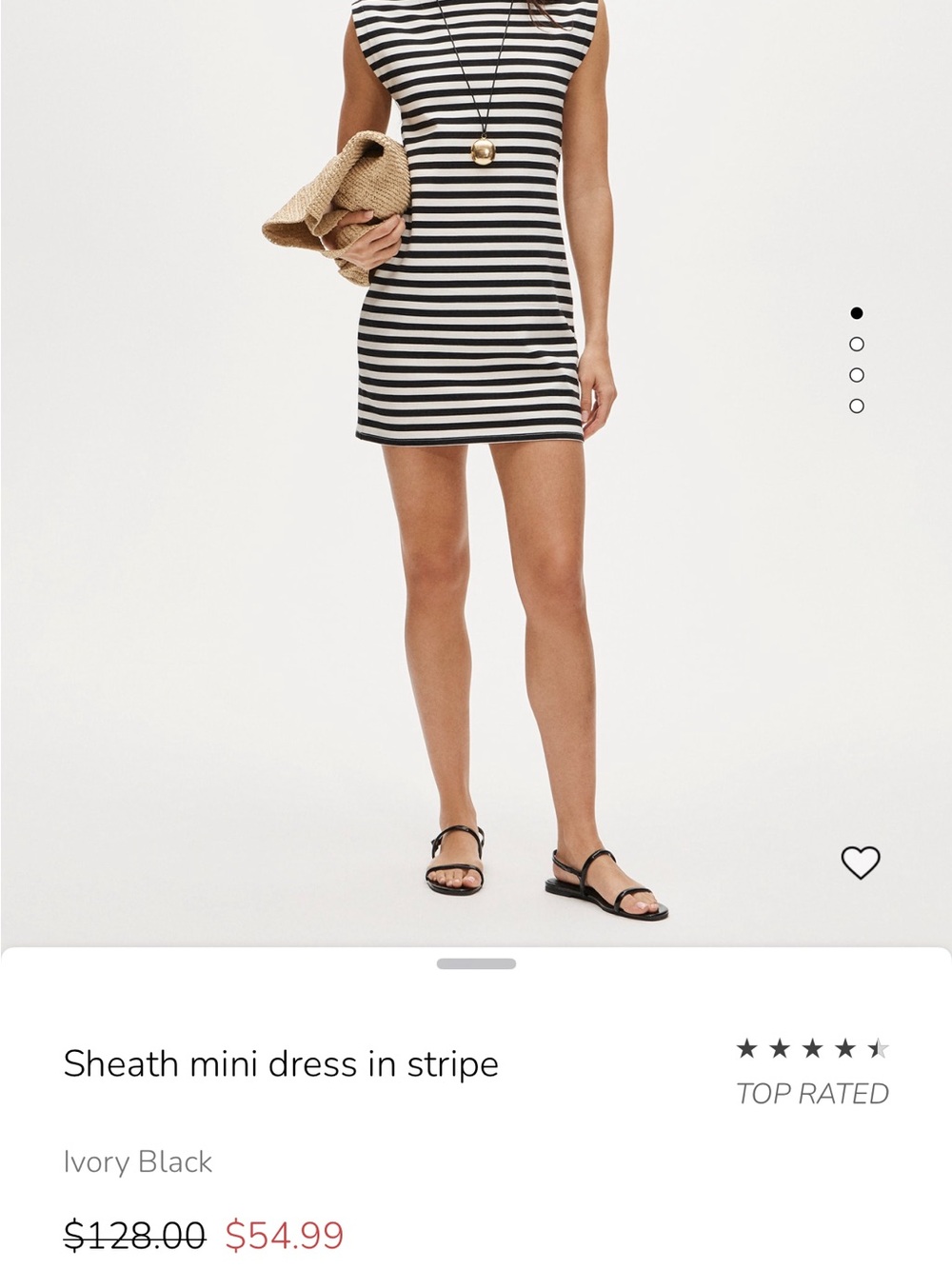 J. Crew Black and White Striped Sheath Dress